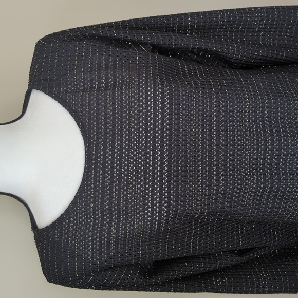 Vintage Ronni Nicole Cut Out Metallic Beach Cover Up 8 Black Gold Metallic - Picture 4 of 16